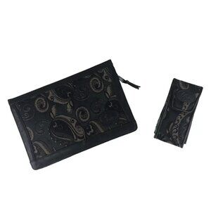 In Case Womens Black Brown Floral‎ Zipper Cellphone Clutch Wallet